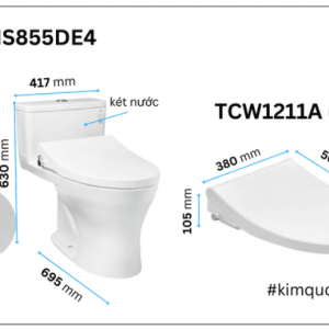 Ảnh công trình thực tế Bồn Cầu TOTO MS855DE4#XW 1 Khối Nắp Rửa Cơ TCW1211A