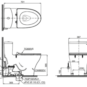 Ảnh công trình thực tế Bồn Cầu TOTO MS885DT8#XW 1 khối Nắp Đóng Êm TC600VS