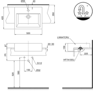 Ảnh công trình thực tế Chậu Rửa Mặt Lavabo TOTO LT647CS#XW Bán Âm Bàn