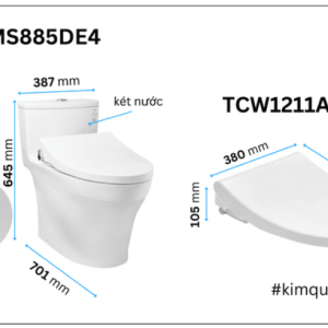 Ảnh công trình thực tế Bồn Cầu TOTO MS885DE4#XW 1 Khối Nắp Rửa Cơ TCW1211A