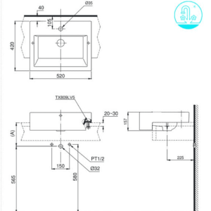 Ảnh công trình thực tế Chậu Rửa Mặt Lavabo TOTO LT647CR#XW Bán Âm Bàn
