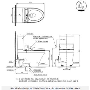 Ảnh công trình thực tế Bồn Cầu Điện Tử TOTO CS948DW14#XW Kèm Nắp Rửa Điện Tử WASHLET Dòng C5 – TCF24410AAA (220V)