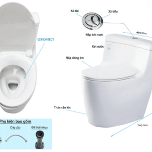 Ảnh công trình thực tế Bồn Cầu TOTO một khối MS636DT8#XW Nắp Đóng Êm TC600VS