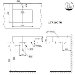 Ảnh công trình thực tế Chậu Rửa Mặt TOTO LT710CTR#W Đặt Bàn