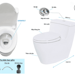 Ảnh công trình thực tế Bồn Cầu TOTO MS636DT2#XW 1 Khối Nắp Đóng Êm TC393VS
