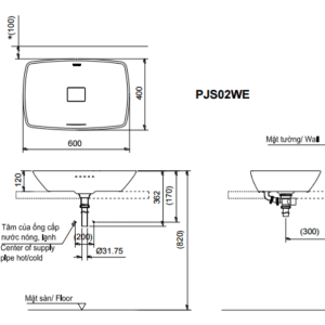 Ảnh công trình thực tế Chậu Rửa Mặt TOTO PJS02WE#MW Đặt Bàn Đá Cẩm Thạch Mờ