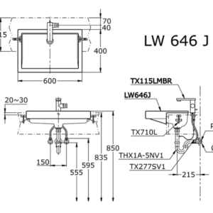 Ảnh công trình thực tế Chậu Rửa Mặt Lavabo TOTO LW646JW/F#W Bán Âm Bàn