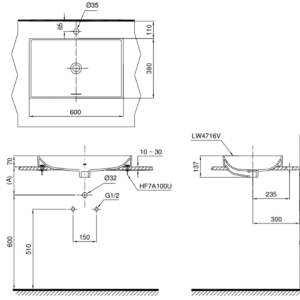 Ảnh công trình thực tế Chậu Rửa Mặt TOTO LT4716G17#XW Đặt Bàn