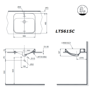 Ảnh công trình thực tế Chậu Rửa Mặt TOTO LT5615C#XW Đặt Bàn