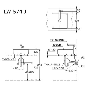Ảnh công trình thực tế Chậu Rửa Mặt TOTO LW574JW/F#W Đặt Bàn