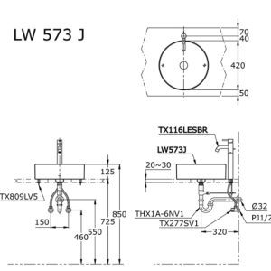 Ảnh công trình thực tế Chậu Rửa Mặt TOTO LW573JW/F#W Đặt Bàn