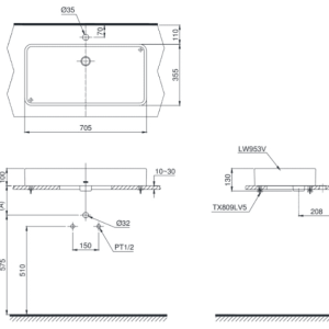 Ảnh công trình thực tế Chậu Rửa Mặt TOTO LT953#W Đặt Bàn