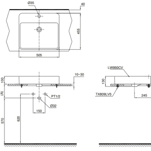 Ảnh công trình thực tế Chậu Rửa Mặt TOTO LT950C#XW Đặt Bàn