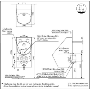 Ảnh công trình thực tế Bồn Tiểu Nam TOTO Treo Tường USWN925AEV#XW Tích Hợp Cảm Ứng Tự Động
