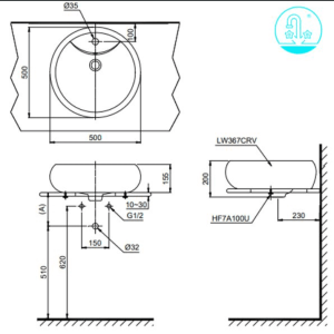 Ảnh công trình thực tế Chậu Rửa Mặt TOTO LT367CR#XW Đặt Bàn
