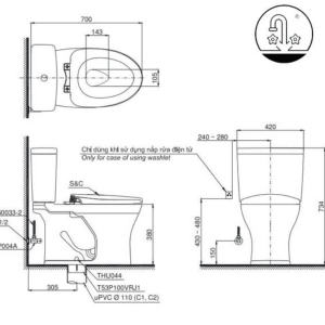 Alternative view of Bồn Cầu Điện Tử TOTO CS735DW14#XW Kèm Nắp Rửa Điện Tử WASHLET Dòng C5 - TCF24410AAA (220V)