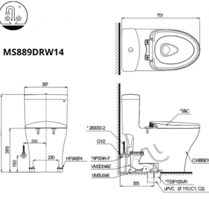 Ảnh công trình thực tế Bồn Cầu Điện Tử TOTO MS889DRW14#XW Kèm Nắp Rửa Điện Tử WASHLET Dòng C5 – TCF24410AAA (220V)