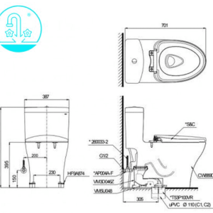 Ảnh công trình thực tế Bồn Cầu Điện Tử TOTO MS855DW6#XW Kèm Nắp Rửa Điện Tử WASHLET Dòng C5 – TCF6531Z (220V)