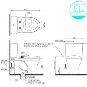 Ảnh công trình thực tế Bồn Cầu Điện Tử TOTO CS735DW7#XW Kèm Nắp Rửa Điện Tử WASHLET Dòng C2 – TCF6631A (220V)