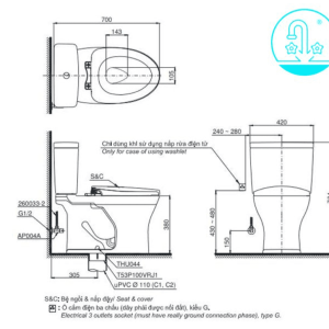 Ảnh công trình thực tế Bồn Cầu Điện Tử TOTO CS735DW6#XW Kèm Nắp Rửa Điện Tử WASHLET Dòng C5 – TCF6531Z (220V)