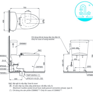 Ảnh công trình thực tế Bồn Cầu Điện Tử TOTO CS986GW7#XW Kèm Nắp Rửa Điện Tử WASHLET Dòng C2 – TCF6631A (220V)