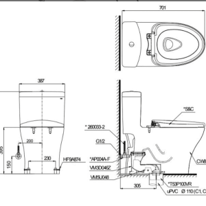 Ảnh công trình thực tế Bồn Cầu Điện Tử TOTO MS889DRW6#XW Kèm Nắp Rửa Điện Tử WASHLET Dòng C5 – TCF6531Z (220V)