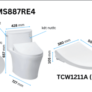 Ảnh công trình thực tế Bồn Cầu TOTO MS887RE4#XW1 Khối Nắp Rửa Cơ TCW1211A