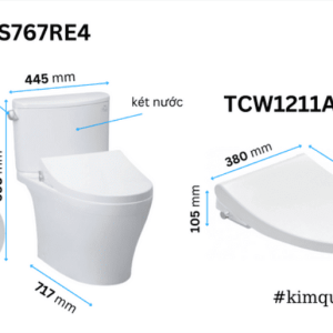Ảnh công trình thực tế Bồn Cầu TOTO CS767RE4#XW 2 Khối Nắp Rửa Cơ TCW1211A