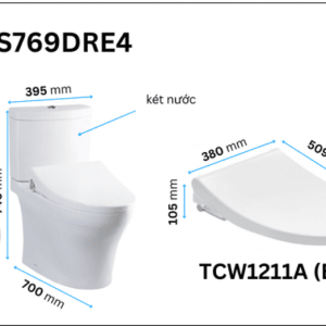 Alternative view of Bồn Cầu 2 Khối TOTO CS769DRE4#XW Nắp Rửa Cơ TCW1211A