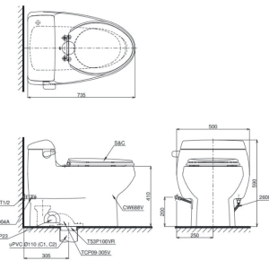 Ảnh công trình thực tế Bồn Cầu Điện Tử TOTO MS688W7#XW Kèm Nắp Rửa Điện Tử WASHLET Dòng C2 – TCF6631A (220V)