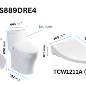 Ảnh công trình thực tế Bồn Cầu TOTO MS889DRE4#XW 1 Khối Nắp Rửa Cơ TCW1211A