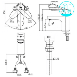 Alternative view of Vòi Lavabo INAX LFV-1112S Nóng Lạnh