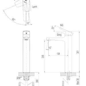 Ảnh công trình thực tế Vòi Lavabo INAX LFV-5000SH Nóng Lạnh Thân Cao