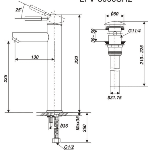 Ảnh công trình thực tế Vòi Lavabo INAX LFV-8000SH2 Nóng Lạnh Thân Cao