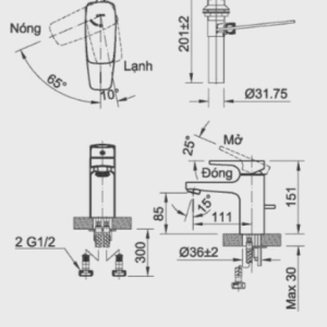 Ảnh công trình thực tế Vòi Lavabo INAX LFV-5002S Nóng Lạnh
