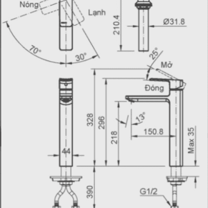 Ảnh công trình thực tế Vòi Lavabo INAX LFV-5012SH Nóng Lạnh Thân Cao
