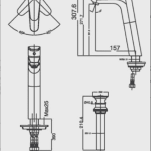 Alternative view of Vòi Lavabo INAX LFV-112SH Nóng Lạnh Thân Cao