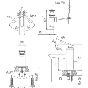 Ảnh công trình thực tế Vòi Lavabo INAX LFV-4102S Nóng Lạnh