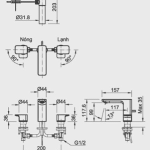 Ảnh công trình thực tế Vòi Lavabo INAX LFV-5010S Nóng Lạnh 3 Lỗ