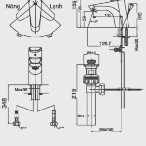 Alternative view of Vòi Lavabo INAX LFV-112S Nóng Lạnh