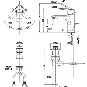 Alternative view of Vòi Lavabo INAX LFV-1402S Nóng Lạnh