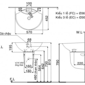 Ảnh công trình thực tế Chậu Rửa Lavabo INAX L-288V/L-288VC Kèm Chân Ngắn Treo Tường