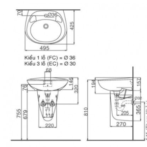 Ảnh công trình thực tế Chậu Rửa Lavabo INAX L-284V/L-284VC Kèm Chân Ngắn Treo Tường