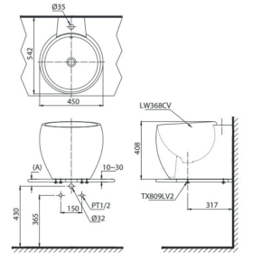Ảnh công trình thực tế Chậu Rửa Mặt TOTO LT368C#XW Đặt Bàn