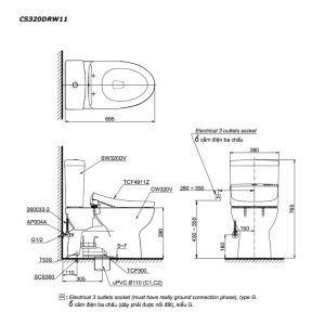 Alternative view of Bồn Cầu Điện Tử TOTO CS320DRW11#W Kèm Nắp Rửa Điện Tử WASHLET Dòng S7 - TCF4911Z (220V)