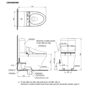 Ảnh công trình thực tế Bồn Cầu Điện Tử TOTO CS948DW6#XW Kèm Nắp Rửa Điện Tử WASHLET Dòng C5 – TCF6531Z (220V)
