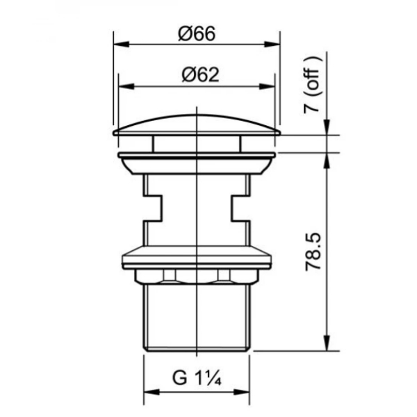Alternative view of Trụ xả lavabo TOTO T6JV6#MB màu đen mờ dạng nhấn có xả tràn