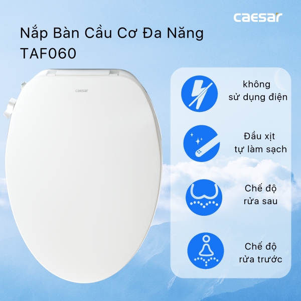 Alternative view of Nắp bàn cầu Caesar rửa cơ TAF060