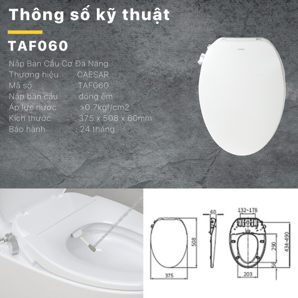 Ảnh công trình thực tế Nắp bàn cầu Caesar rửa cơ TAF060