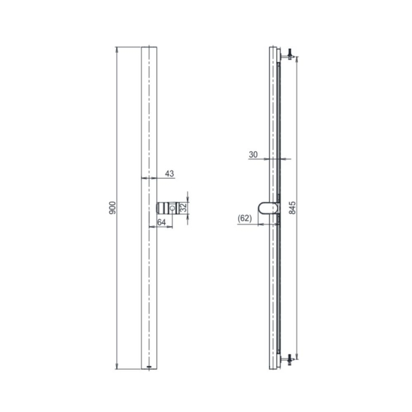 Alternative view of Thanh trượt sen TOTO TBW160V0A